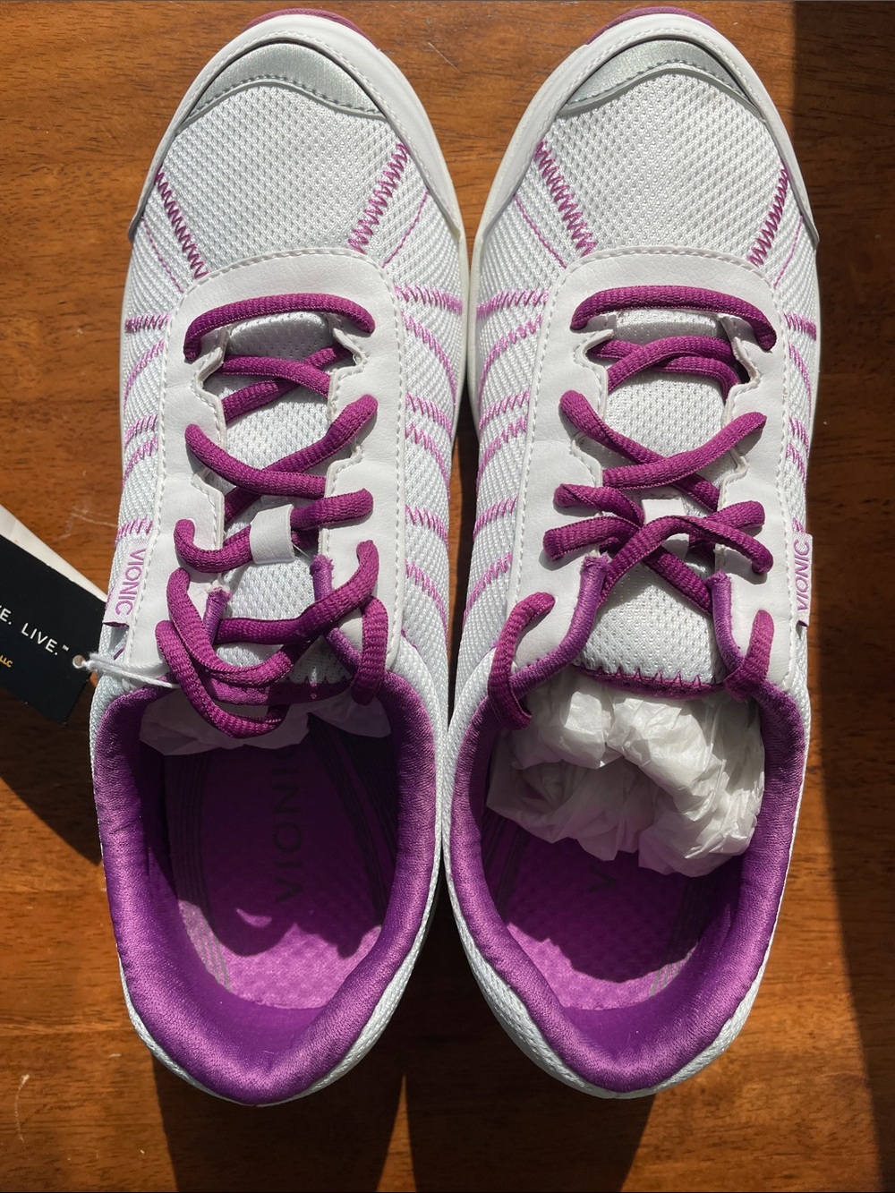 Vionic White and Purple Women's Athletic Sneakers